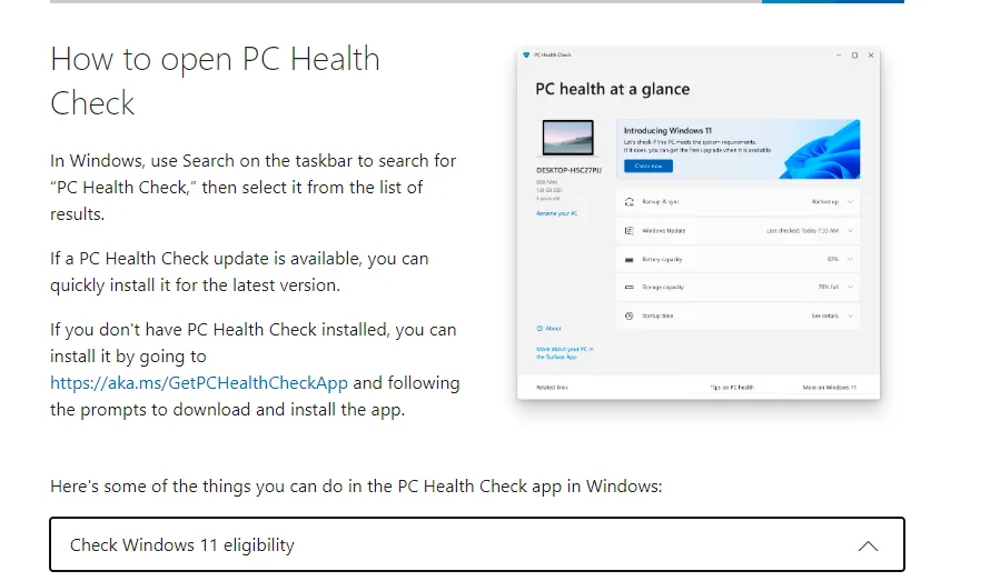 windows 11 check system