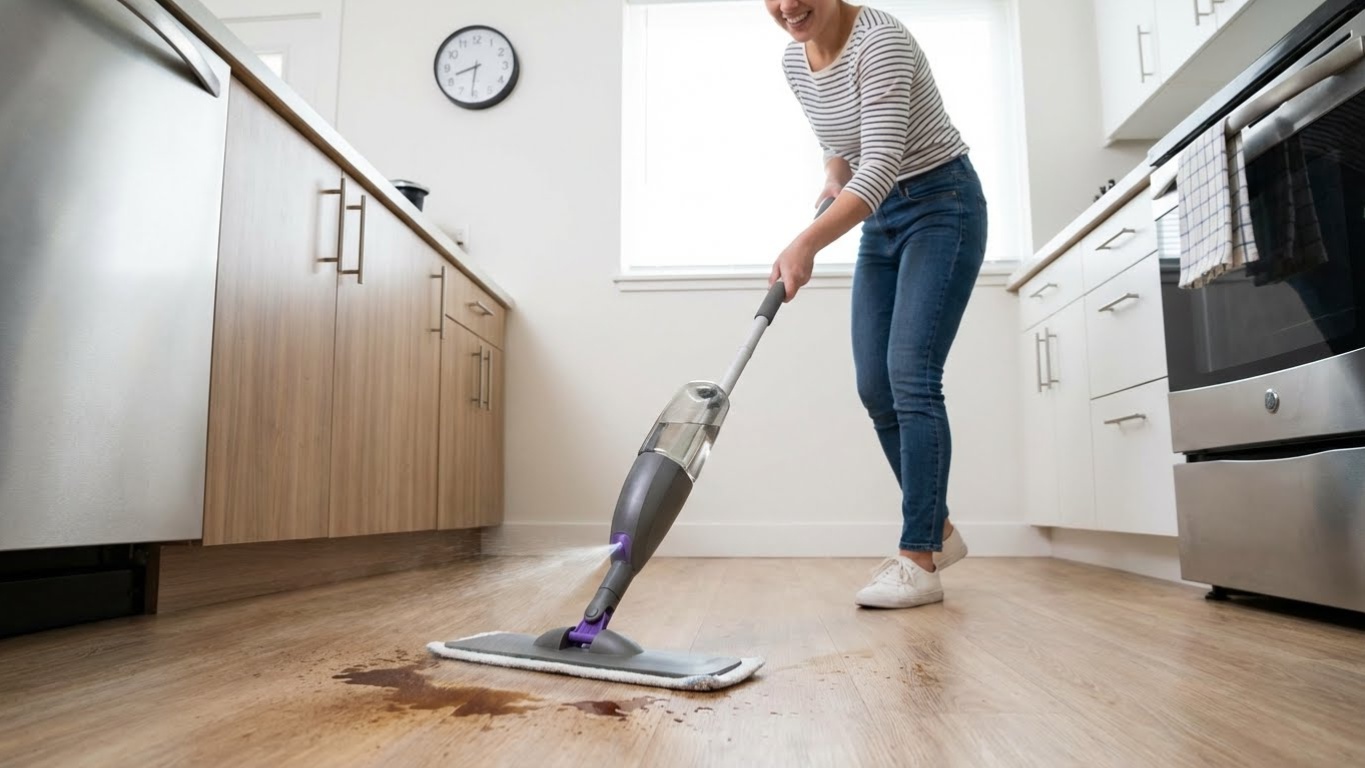 Σφουγγάρισμα τέλος: Η συνήθεια του «1 λεπτού» που κρατάει το σπίτι καθαρό χωρίς κόπο (Spot Mopping)