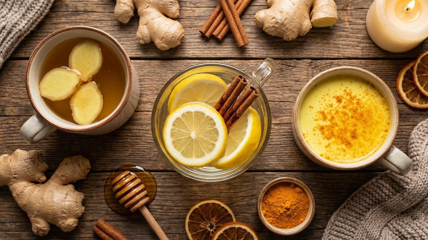 Ζεστό ρόφημα με λεμόνι και μπαχαρικά