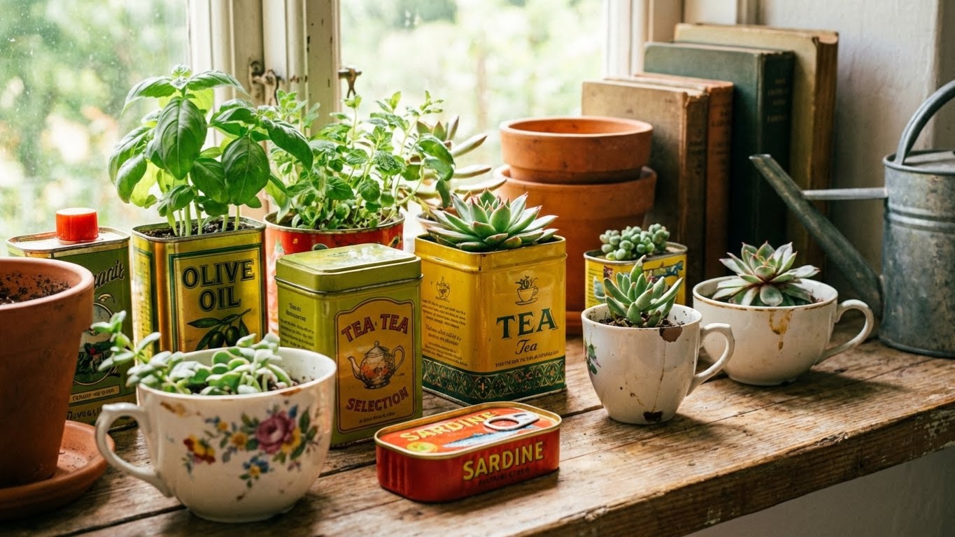 Πώς έφτιαξα DIY γλάστρες από παλιά αντικείμενα: Δώσε ζωή στα φυτά σου (χωρίς έξοδα)