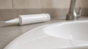 Καθαρό νιπτήρας μπάνιου με σιλικόνη αρμών, χωρίς πρόσωπα